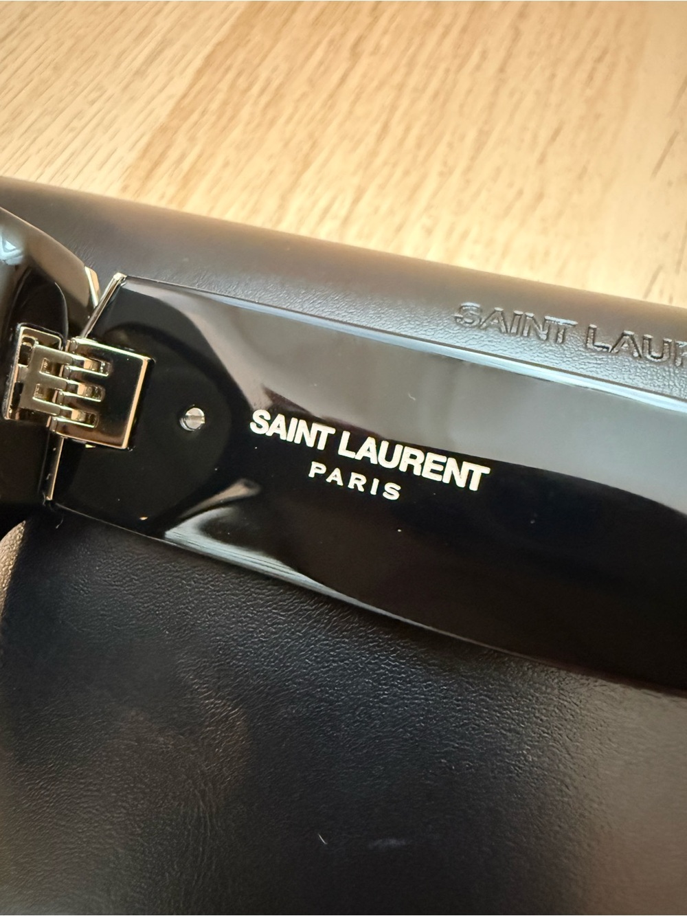 Saint Laurent Black Sunglasses with Silver YSL Logo - Picture 5 of 8